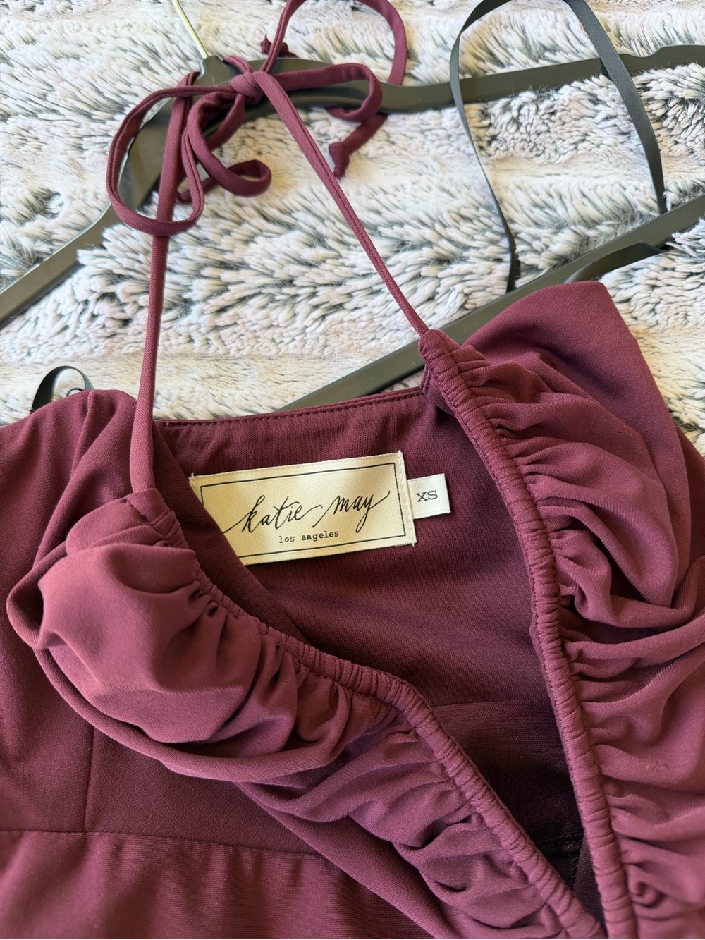Katie May Never Cross Split Leg Maroon Jumpsuit - Picture 6 of 6